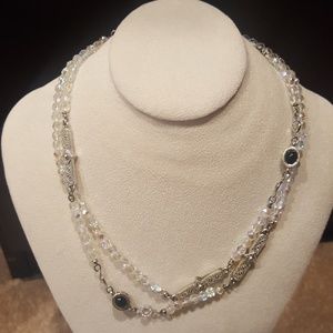 Double wrap 1920's style beaded necklace